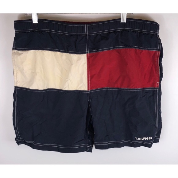 tommy hilfiger flag logo swim shorts